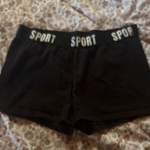 SHEIN Black Elastic Waistband Shorts